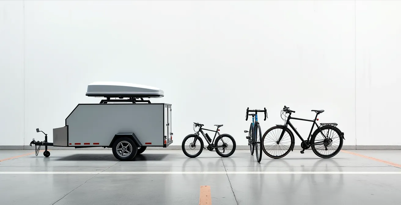 Vue aérienne montrant différentes solutions de transport complémentaires pour les voyages